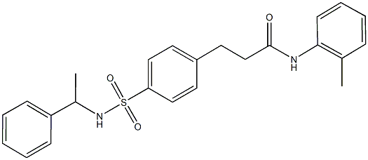 N-(2-methylphenyl)-3-(4-{[(1-phenylethyl)amino]sulfonyl}phenyl)propanamide 结构式