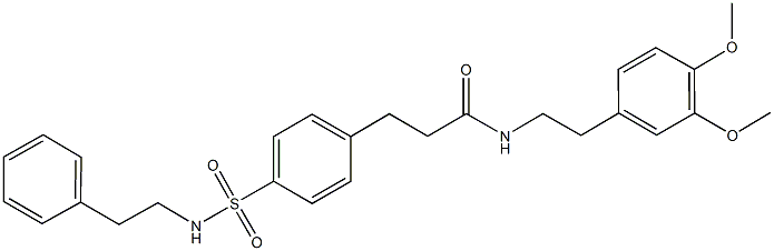 N-[2-(3,4-dimethoxyphenyl)ethyl]-3-(4-{[(2-phenylethyl)amino]sulfonyl}phenyl)propanamide 结构式