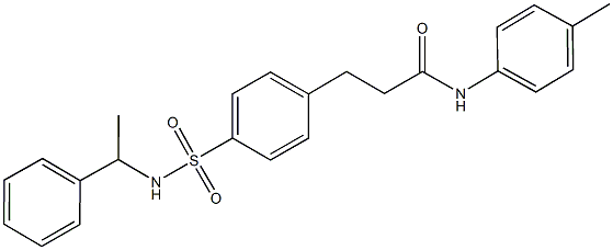 N-(4-methylphenyl)-3-(4-{[(1-phenylethyl)amino]sulfonyl}phenyl)propanamide 结构式