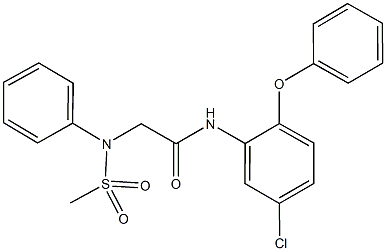 N-(5-chloro-2-phenoxyphenyl)-2-[(methylsulfonyl)anilino]acetamide 结构式