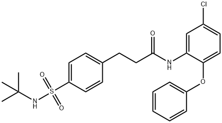3-{4-[(tert-butylamino)sulfonyl]phenyl}-N-(5-chloro-2-phenoxyphenyl)propanamide 结构式