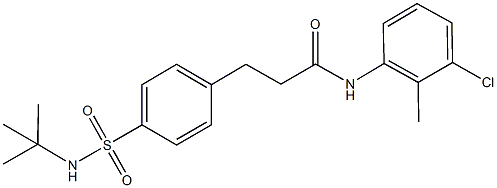 3-{4-[(tert-butylamino)sulfonyl]phenyl}-N-(3-chloro-2-methylphenyl)propanamide 结构式