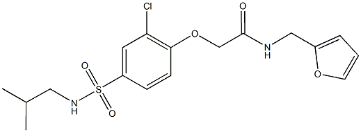 2-{2-chloro-4-[(isobutylamino)sulfonyl]phenoxy}-N-(2-furylmethyl)acetamide 结构式