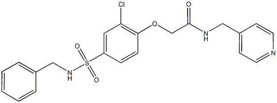 2-{4-[(benzylamino)sulfonyl]-2-chlorophenoxy}-N-(4-pyridinylmethyl)acetamide 结构式