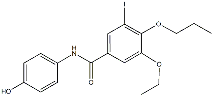 3-ethoxy-N-(4-hydroxyphenyl)-5-iodo-4-propoxybenzamide 结构式