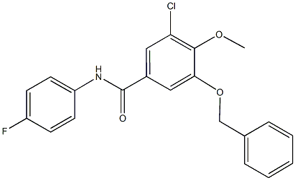 3-(benzyloxy)-5-chloro-N-(4-fluorophenyl)-4-methoxybenzamide 结构式