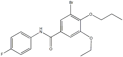 3-bromo-5-ethoxy-N-(4-fluorophenyl)-4-propoxybenzamide 结构式