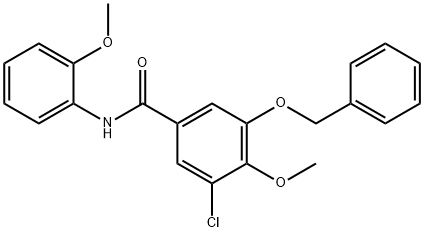 3-(benzyloxy)-5-chloro-4-methoxy-N-(2-methoxyphenyl)benzamide 结构式