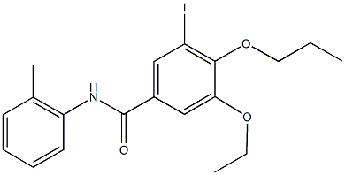 3-ethoxy-5-iodo-N-(2-methylphenyl)-4-propoxybenzamide 结构式