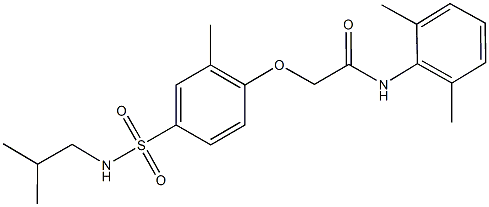 N-(2,6-dimethylphenyl)-2-{4-[(isobutylamino)sulfonyl]-2-methylphenoxy}acetamide 结构式