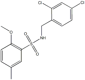 N-(2,4-dichlorobenzyl)-2-methoxy-5-methylbenzenesulfonamide 结构式