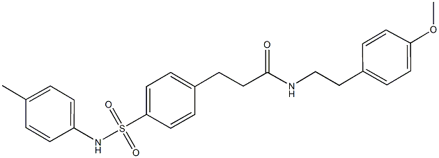 N-[2-(4-methoxyphenyl)ethyl]-3-[4-(4-toluidinosulfonyl)phenyl]propanamide 结构式