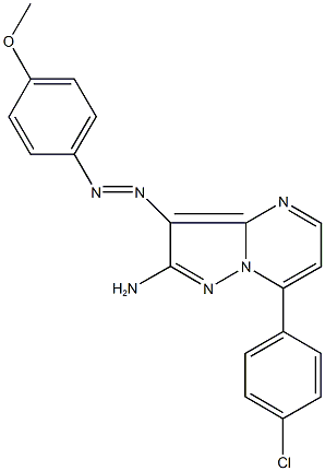 7-(4-chlorophenyl)-3-[(4-methoxyphenyl)diazenyl]pyrazolo[1,5-a]pyrimidin-2-ylamine 结构式