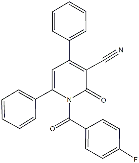 1-(4-fluorobenzoyl)-2-oxo-4,6-diphenyl-1,2-dihydropyridine-3-carbonitrile 结构式