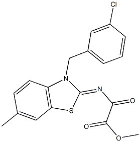 methyl[(3-(3-chlorobenzyl)-6-methyl-1,3-benzothiazol-2(3H)-ylidene)amino](oxo)acetate 结构式