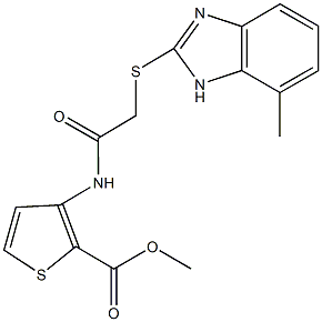 methyl 3-({[(7-methyl-1H-benzimidazol-2-yl)sulfanyl]acetyl}amino)-2-thiophenecarboxylate 结构式