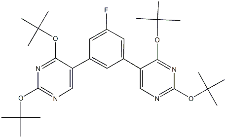 2,4-ditert-butoxy-5-[3-(2,4-ditert-butoxy-5-pyrimidinyl)-5-fluorophenyl]pyrimidine 结构式