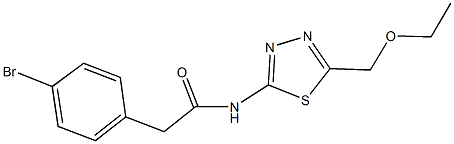 2-(4-bromophenyl)-N-[5-(ethoxymethyl)-1,3,4-thiadiazol-2-yl]acetamide 结构式