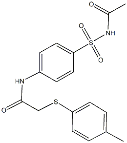 N-{4-[(acetylamino)sulfonyl]phenyl}-2-[(4-methylphenyl)sulfanyl]acetamide 结构式