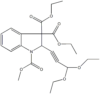 3,3-diethyl 1-methyl 2-(3,3-diethoxy-1-propynyl)-1H-indole-1,3,3(2H)-tricarboxylate 结构式