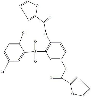 2-[(2,5-dichlorophenyl)sulfonyl]-4-(2-furoyloxy)phenyl 2-furoate 结构式