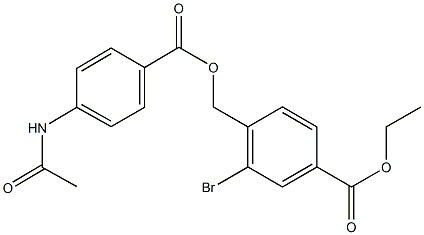 ethyl 4-({[4-(acetylamino)benzoyl]oxy}methyl)-3-bromobenzoate 结构式