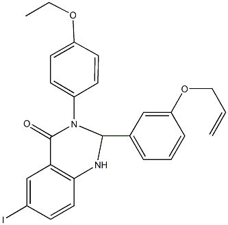 2-[3-(allyloxy)phenyl]-3-(4-ethoxyphenyl)-6-iodo-2,3-dihydro-4(1H)-quinazolinone 结构式