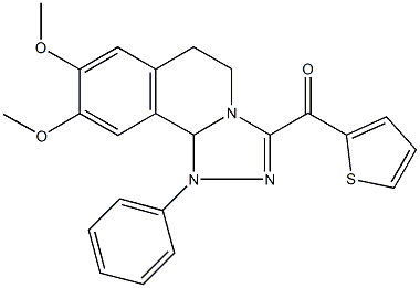 (8,9-dimethoxy-1-phenyl-1,5,6,10b-tetrahydro[1,2,4]triazolo[3,4-a]isoquinolin-3-yl)(2-thienyl)methanone 结构式