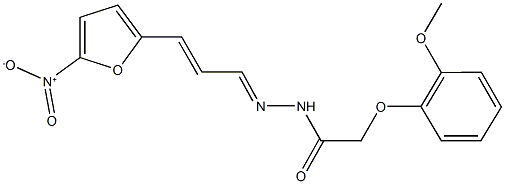 N'-(3-{5-nitro-2-furyl}-2-propenylidene)-2-(2-methoxyphenoxy)acetohydrazide 结构式