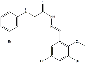 2-(3-bromoanilino)-N'-(3,5-dibromo-2-methoxybenzylidene)acetohydrazide 结构式