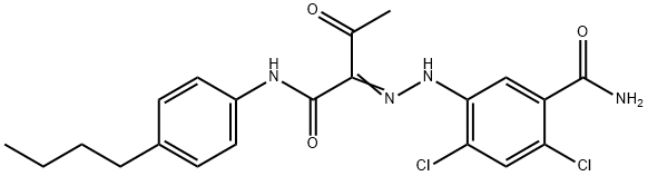 5-(2-{1-[(4-butylanilino)carbonyl]-2-oxopropylidene}hydrazino)-2,4-dichlorobenzamide 结构式