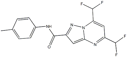 5,7-bis(difluoromethyl)-N-(4-methylphenyl)pyrazolo[1,5-a]pyrimidine-2-carboxamide 结构式