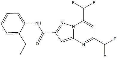 5,7-bis(difluoromethyl)-N-(2-ethylphenyl)pyrazolo[1,5-a]pyrimidine-2-carboxamide 结构式