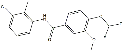 N-(3-chloro-2-methylphenyl)-4-(difluoromethoxy)-3-methoxybenzamide 结构式