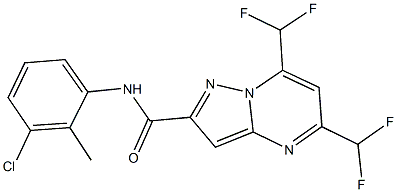 N-(3-chloro-2-methylphenyl)-5,7-bis(difluoromethyl)pyrazolo[1,5-a]pyrimidine-2-carboxamide 结构式