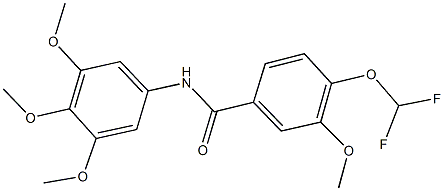 4-(difluoromethoxy)-3-methoxy-N-(3,4,5-trimethoxyphenyl)benzamide 结构式