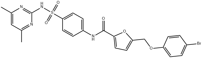 5-[(4-bromophenoxy)methyl]-N-(4-{[(4,6-dimethyl-2-pyrimidinyl)amino]sulfonyl}phenyl)-2-furamide 结构式
