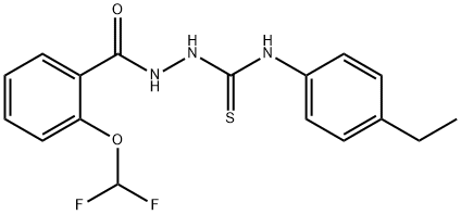 2-[2-(difluoromethoxy)benzoyl]-N-(4-ethylphenyl)hydrazinecarbothioamide 结构式