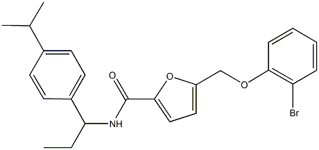 5-[(2-bromophenoxy)methyl]-N-[1-(4-isopropylphenyl)propyl]-2-furamide 结构式