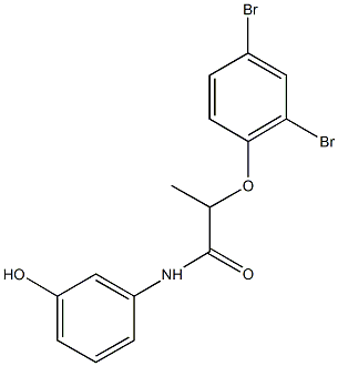 2-(2,4-dibromophenoxy)-N-(3-hydroxyphenyl)propanamide 结构式