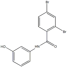 2,4-dibromo-N-(3-hydroxyphenyl)benzamide 结构式