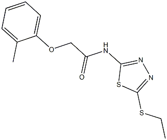 N-[5-(ethylthio)-1,3,4-thiadiazol-2-yl]-2-(2-methylphenoxy)acetamide 结构式