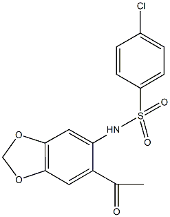 N-(6-acetyl-1,3-benzodioxol-5-yl)-4-chlorobenzenesulfonamide 结构式