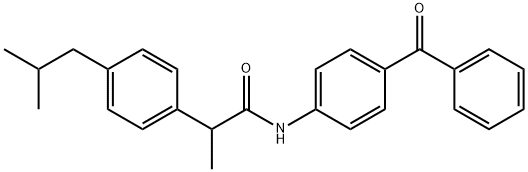 N-(4-benzoylphenyl)-2-(4-isobutylphenyl)propanamide 结构式