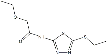 2-ethoxy-N-[5-(ethylthio)-1,3,4-thiadiazol-2-yl]acetamide 结构式