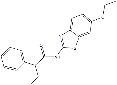 N-(6-ethoxy-1,3-benzothiazol-2-yl)-2-phenylbutanamide 结构式