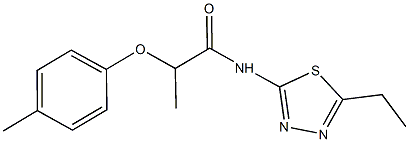 N-(5-ethyl-1,3,4-thiadiazol-2-yl)-2-(4-methylphenoxy)propanamide 结构式