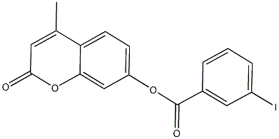 4-methyl-2-oxo-2H-chromen-7-yl 3-iodobenzoate 结构式