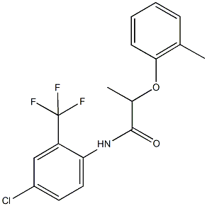 N-[4-chloro-2-(trifluoromethyl)phenyl]-2-(2-methylphenoxy)propanamide 结构式
