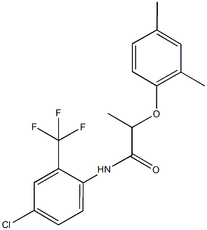 N-[4-chloro-2-(trifluoromethyl)phenyl]-2-(2,4-dimethylphenoxy)propanamide 结构式